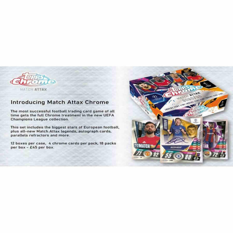 2020-21 Topps Chrome Match Attax Soccer Hobby Box (18 Packs