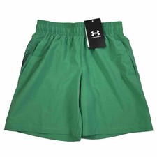 Under Armour Shorts UA Youth Boys Size XS Green Woven Polyester Graphic NEW 25