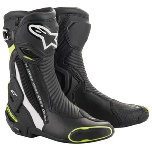 Alpinestars SMX Plus V2 Black white & Fluo Motorcycle Racing Sport Mens Boots