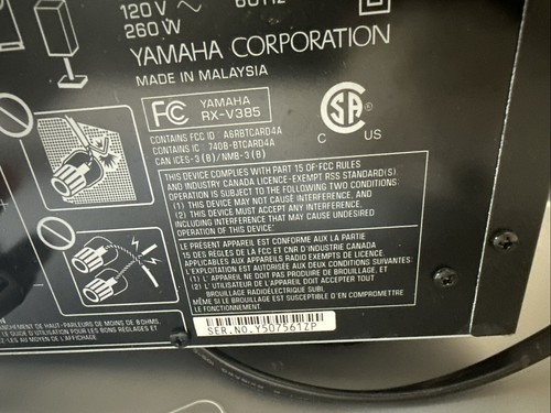 Yamaha Natural Sound AV Receiver RX-V365, HDMI, Dolby Audio, DTS-HD.Tested. - Picture 9 of 21