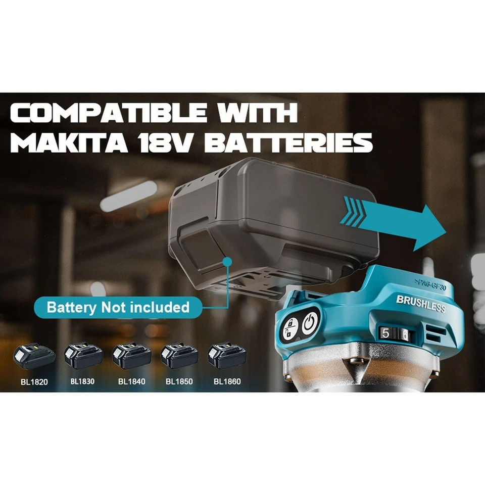 For Makita LXT BL18 18V Battery Wood Trimmer Router Tools 6 Variable Speeds - Image 2 of 4