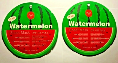 Hallyu Watermelon Sheet Mask - Cool Hydrate Moisturize Revive - 2 Pack