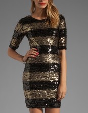 Bcbg Max Azria Marta Sequin Stripe Holiday Dress Mini XS