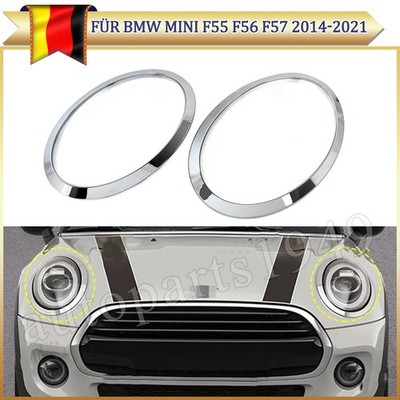 2x Links Rechts Scheinwerfer Zierring Für BMW MINI F55 F56 F57 2014-2021 Chome