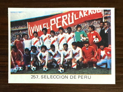 1982 Peru Team Ases Del Mundial Removed Sticker Cubillas Cueto Viva Peru Carajo