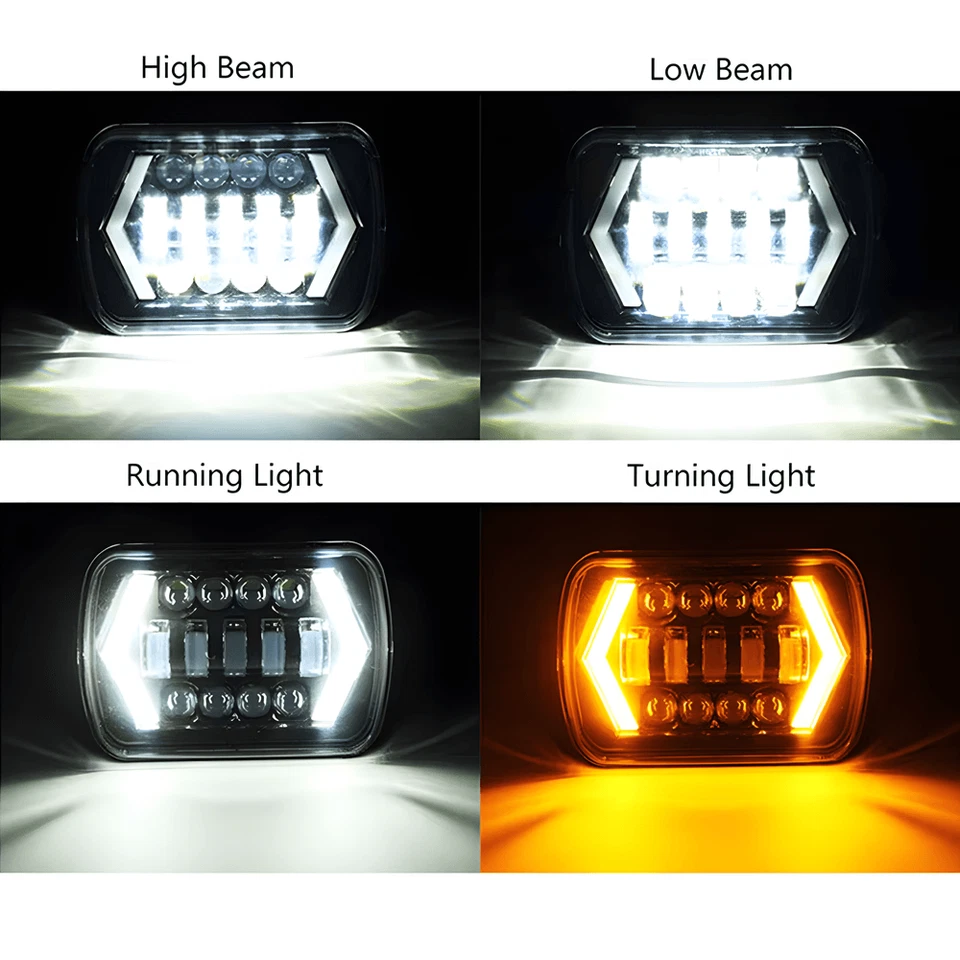 Par de faros LED H4 bombilla de enchufe DRL para camioneta Mazda B2000 B2200 B2600 1986-1993 Foto 2 de 4