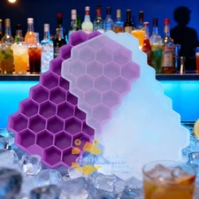 2 Ice Cube Maker Molds 37 Grids Mini Small Trays Silicone Bar Whiskey Cocktails