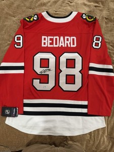 Connor Bedard Chicago Blackhawks Autographed Red Fanatics Breakaway Jersey