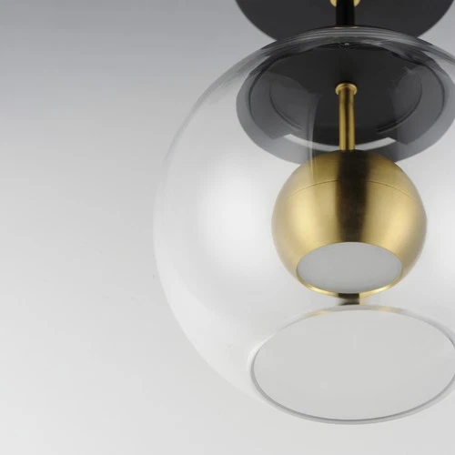 ET2 E25150 Nucleus 7"W LED Semi-Flush Globe Ceiling Fixture - Black - Picture 2 of 6