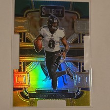 2023 Panini Select - Concourse Lamar Jackson #7 Green & Yellow Prizm Die-Cut