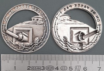 Original Abzeichen der LINIE MAGINOT 1940 ''ON NE PASSE PAS'' Metall Badge 35mm