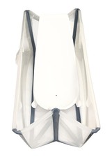 Stokke Flexi Bath Folding Baby Bathtub White Blue w/ Newborn Support No Plug