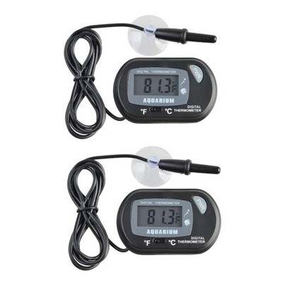 Mini Digital Aquarium Thermometer Sonde Saugnapf LCD-Display 2 Stück