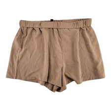 SHEIN Curve Womens Brown Tan High Rise Shorts Elastic Waist Plus Size 4XL