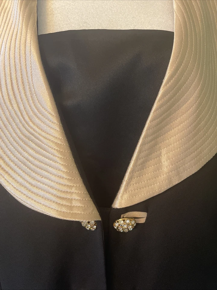 Blazer Katherine Bishop Negro y Dorado Doble Estrás Abotonado Talla 28 Nuevo con Etiquetas Foto 4 de 4