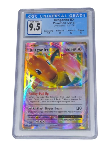 Dragonite EX 72/108 Evolutions Ultra Rare CGC 9.5 Mint+ 8001