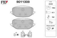 FTE Bremsbelagsatz Scheibenbremse 9011309 FüR Opel A18 P1UO Combo K9 Astra OV5 2