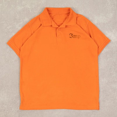 Vintage 80s Graphic Logo Smp Polo Top M Men's Orange Collared