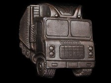 LG13164 GREAT VINTAGE 1970s CUT-OUT  SEMI-TRUCK  BELT BUCKLE