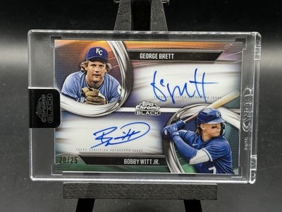 2025 Topps Chrome Pitch Black Pairings Dual Autos George Brett Bobby Witt Jr /25