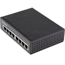 StarTech Industrial 8 Port Gigabit PoE Switch 30W Power Over Ethernet Switch GbE