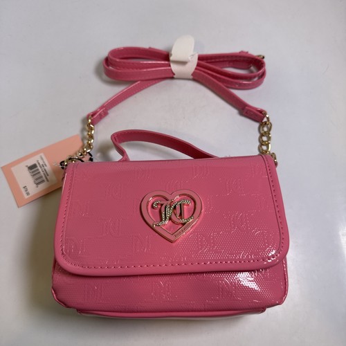 Juicy Couture Pink Lemonade J Logos Flawless Flap Crossbody Purse Bag Heart NWT - Picture 1 of 12