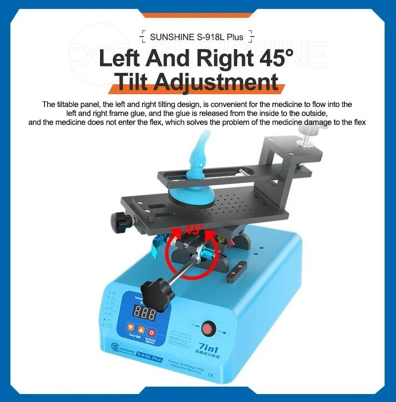 Edge Curved Screen Separator 7in1 Glue Remover In Frame Sunshine S-918L Plus UK - Image 4 of 4