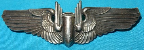 VINTAGE USAAF US ARMY AIR FORCE STERLING SILVER AIR GUNNER WINGS MILITARY BADGE