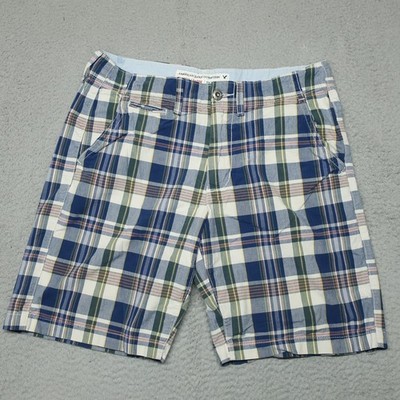 American Eagle Outfitters Bermuda Shorts Men Size 36 Blue Gray Multicolour Plaid