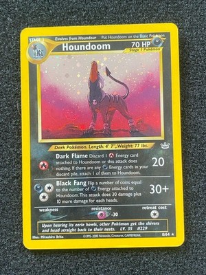   Houndoom 8/64 Neo Revelation DOUBLE HOLO ERROR Holo Rare Pokémon Card Swirl