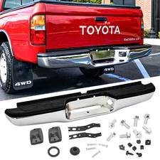 FIT FOR 1995-2004 TOYOTA TACOMA CHROME COMPLETE REAR STEP BUMPER REPLACEMENT