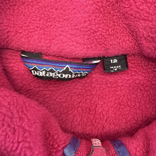 Vintage Patagonia Jacket Womens Sz 12 LARGE Pink Full Zip Up Fleece Coat 90s USA - Picture 3 of 12