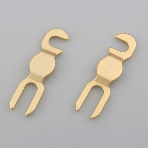 4 Stück 7N Vergoldet Jumper U Gabel KTV Lautsprecherkabel Audio Terminal Stecker - Bild 4 von 8