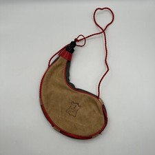 Borsa vino acqua pelle scamosciata marrone Bota mensa vintage made in Spain 1 litro