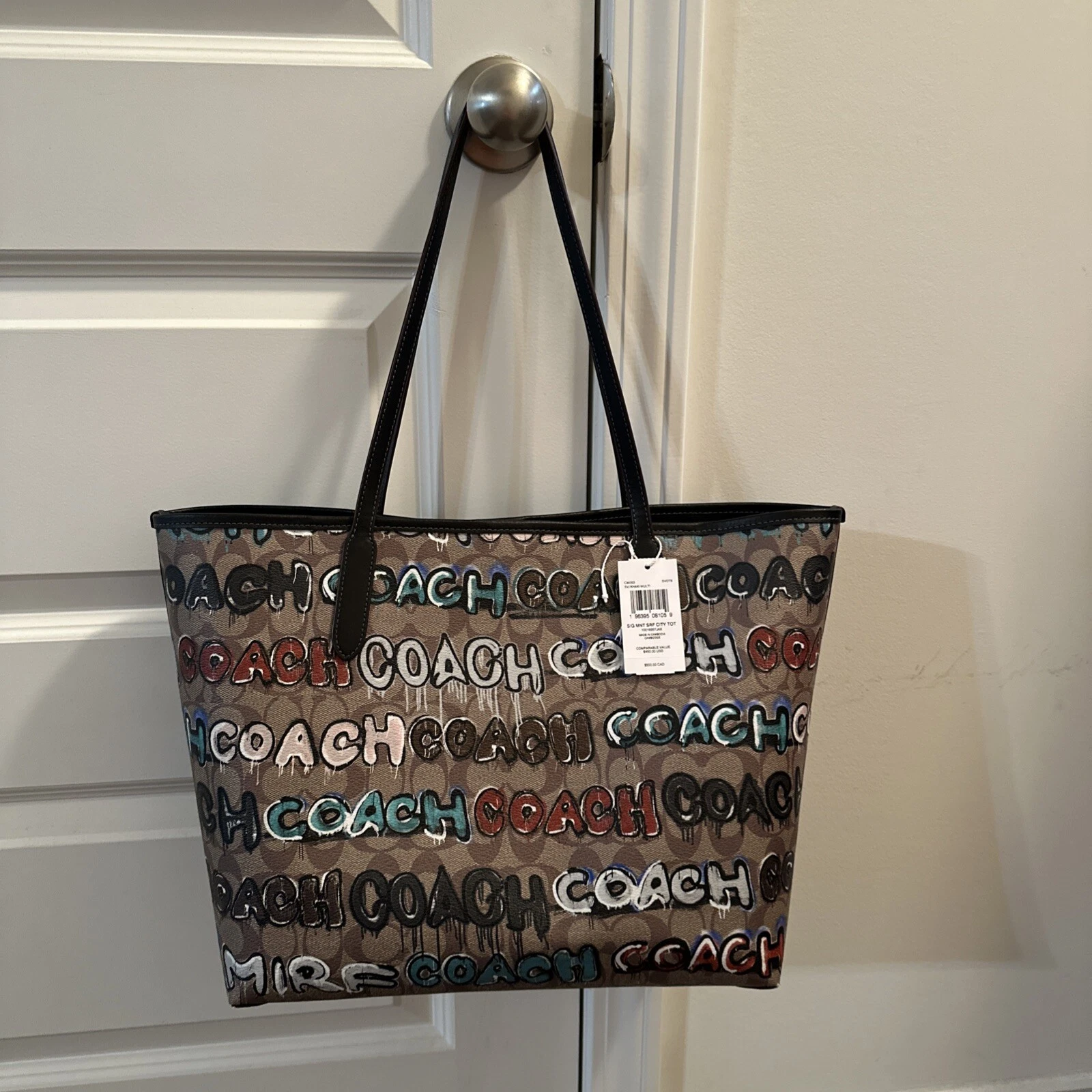 NWT Coach X Mint + Serf City Tote Signature coated Canvas & Smooth Leather