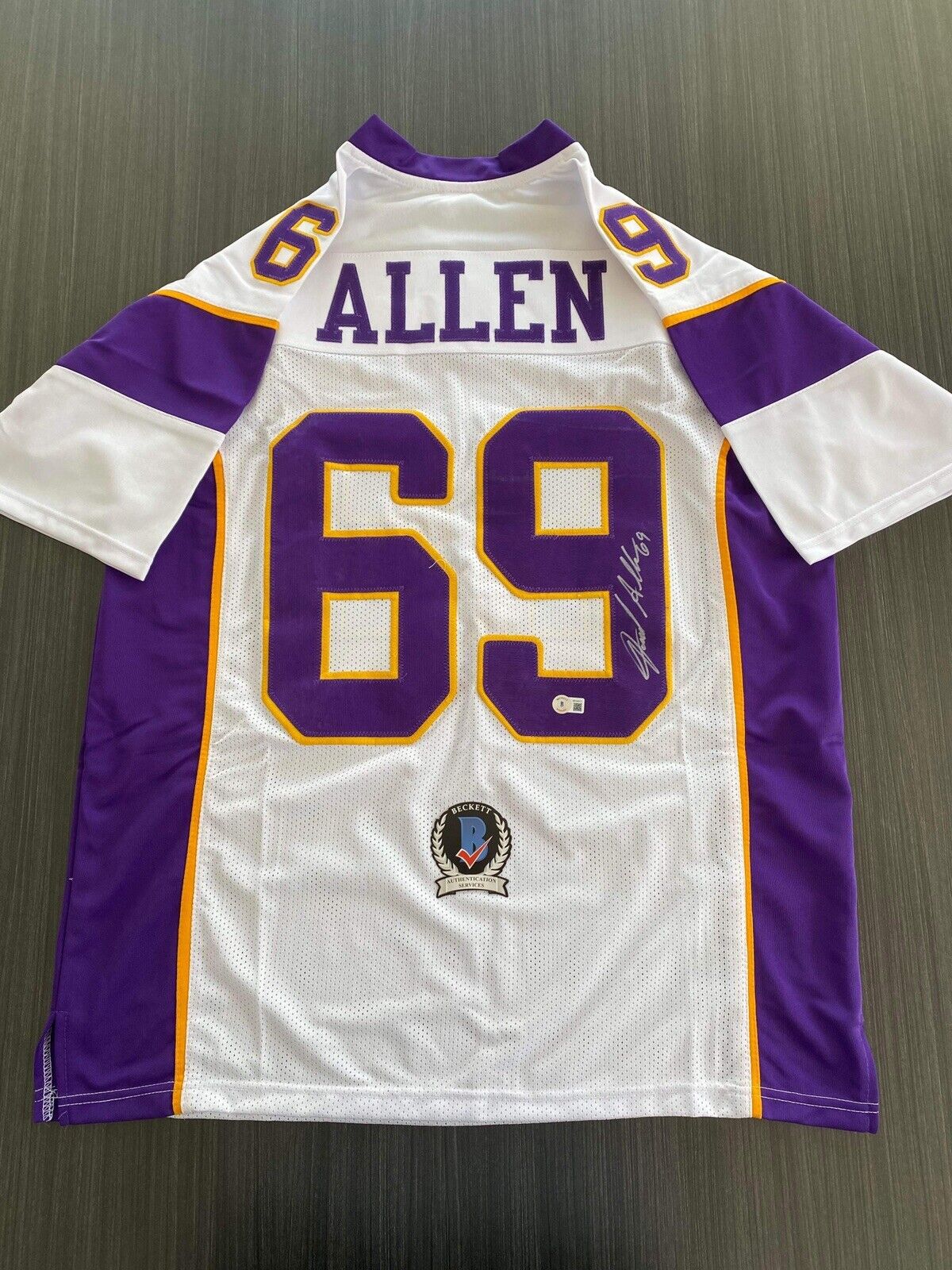 Jared Allen Authentic Signed White Pro Style Jersey Autographed BAS  Witnessed