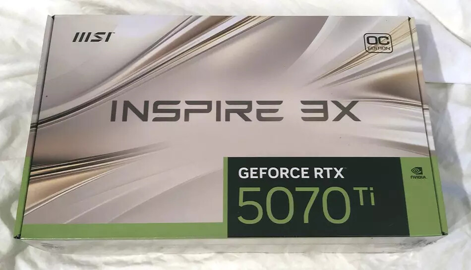 MSI RTX 5070 Ti 16GB INSPIRE 3X OC PLUS NVIDIA GeForce 4K Gaming