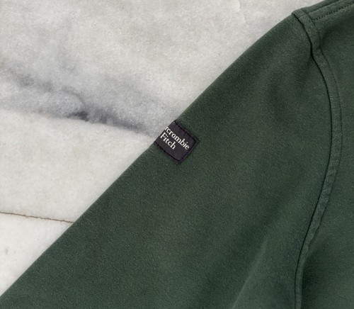 Abercrombie Kids Hoodie Pullover Green Fleece Logo Boys Size 13/14 - Picture 5 of 12