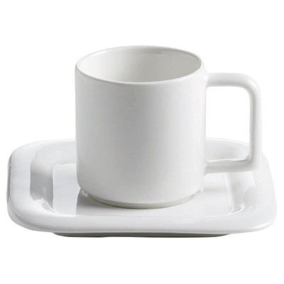 Maxwell & Williams Sphere Square Espressocup + Saucer, 70ml, White