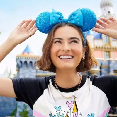 Disney Park Aqua Blue Minnie Ears Headband Retired Disney Parks Frozen Arendelle Aqua Blue Minnie Ears  main image 4
