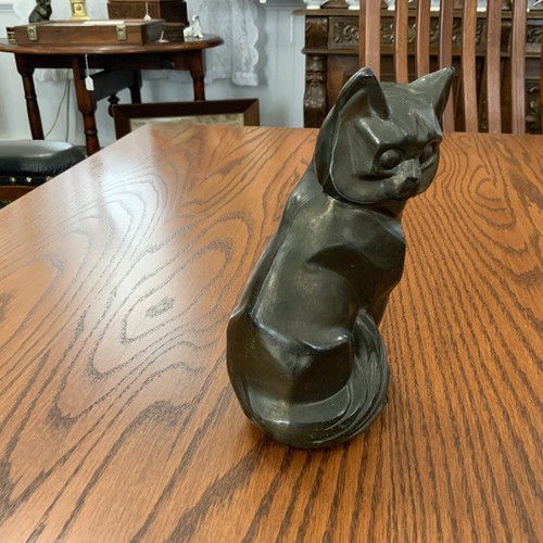 1929 Art Deco Cubist Cat Figurine Antique Stamped - Picture 5 of 8