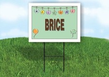 BRICE WELCOME BABY GREEN 18 in x 24 in Yard Sign Road Sign with Stand