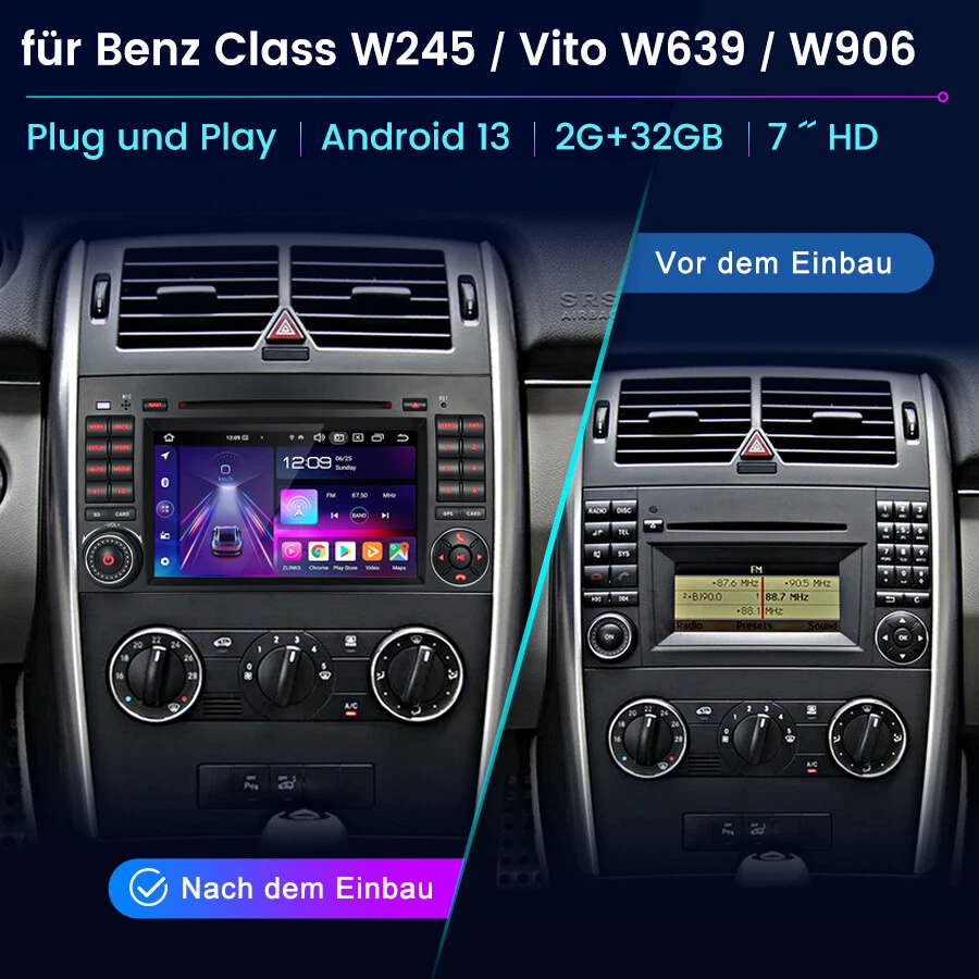 Android 13.0 Autoradio Für Mercedes-Benz A/B Klasse/Vito W169 W639 W245 GPS Navi - Bild 3 von 4
