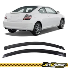 Fits 05-10 Scion TC Coupe Acrylic Tape On Window Visors Rain Sun Guard 2Pc Set