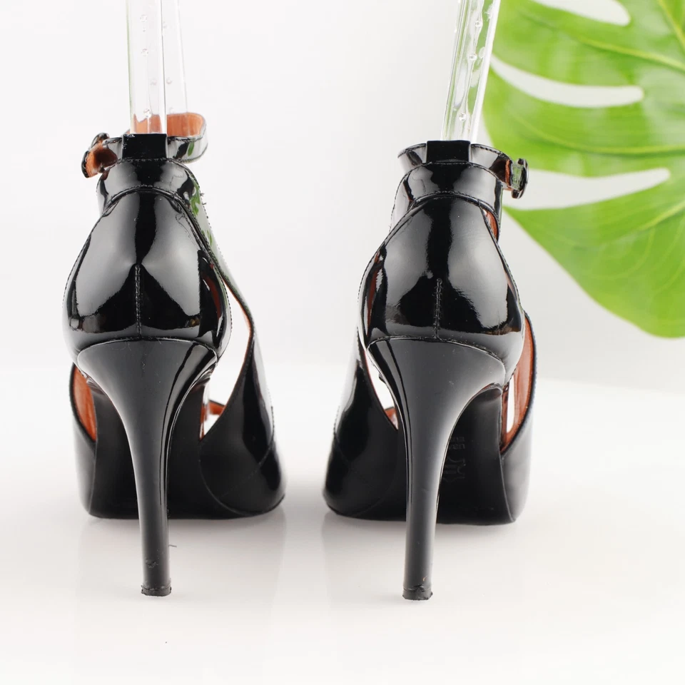 Sandalia Rochelle Via Spiga para mujer talla 8 charol negro Mary Jane tacón vestido zapato Foto 4 de 4