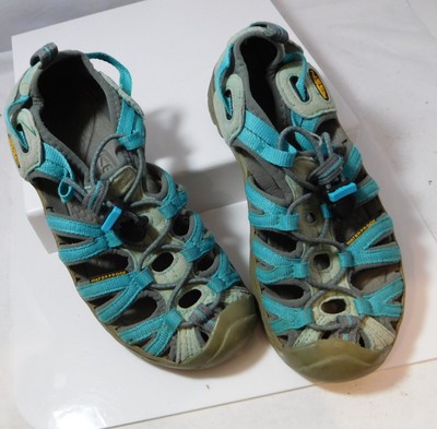 KEEN Youth Größe US 2 Türkis Canvas Leder Wasserdichte Newport Sandalen Schuhe