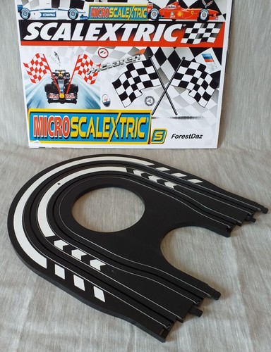 Micro Scalextric Hairpin Track Curve Black White Chevron Spares 1:64 L7948 Used - Picture 12 of 12