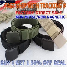 Men's Plastic Cam Buckle Nylon Canvas Tactical Waistband Webbing Military Belt