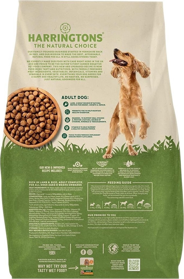 Complete Dry Adult Dog Food Lamb & Rice 15kg Made with All Natural