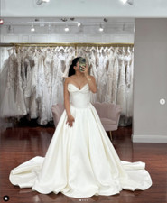 Strapless Ballgown Wedding Dress Sweetheart Corset Bodice Long Train Custom